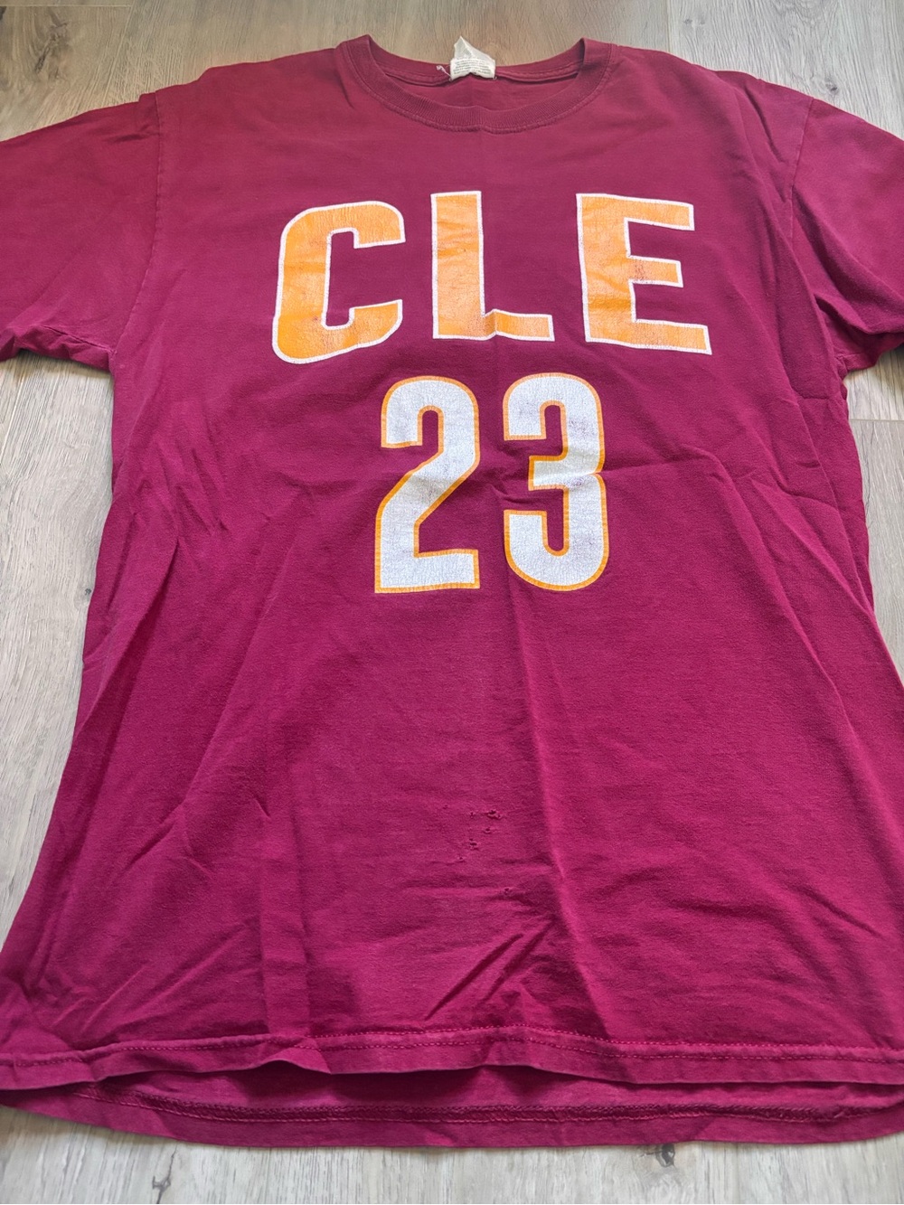 Fruit of the Loom Burgundy Kids CLE 23 Graphic Tee with Yellow Accents